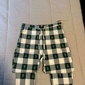 Santa's Treasures Green and White Pajama Pants